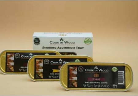 Tăvițe din aluminiu COOK IN WOOD cu așchii pentru afumare – Măslin, Citrice și Piersic, 3 × 50 g [2]