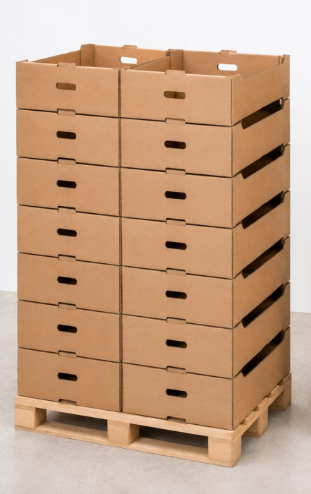Set 15 lădițe din carton natur K13 mare, interior 570 × 390 × 110 mm [3]