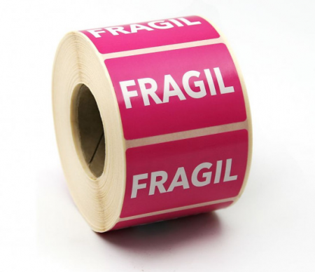 Etichete Plastic Autoadezive - 1000 buc Rola cu eticheta "FRAGIL" 60x40 mm, autoadezive, 1000 buc