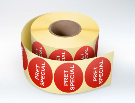 Etichete Plastic Autoadezive - 1000 buc Rola cu eticheta "PRET SPECIAL " diametru 40 mm, autoadezive