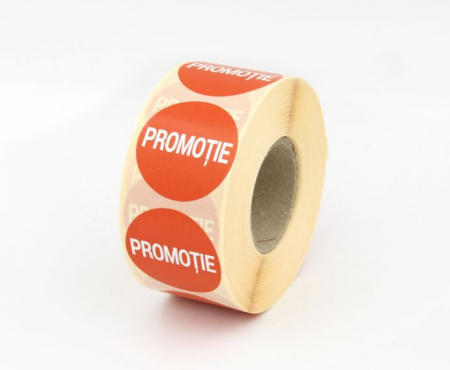 Etichete Plastic Autoadezive - 1000 buc Rola cu eticheta "PROMOTIE" diametru 40 mm, autoadezive