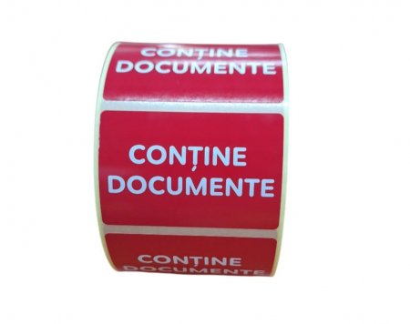 Etichete Plastic Autoadezive - 1000 buc Rola cu eticheta " CONTINE DOCUMENTE" 60 x 40 autoadezive