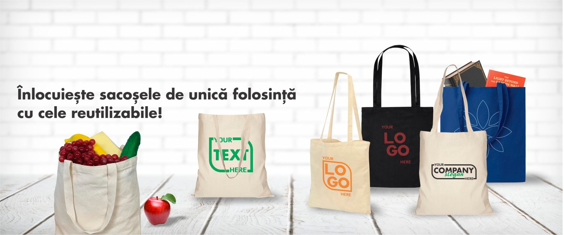 Sacoșe de bumbac personalizate