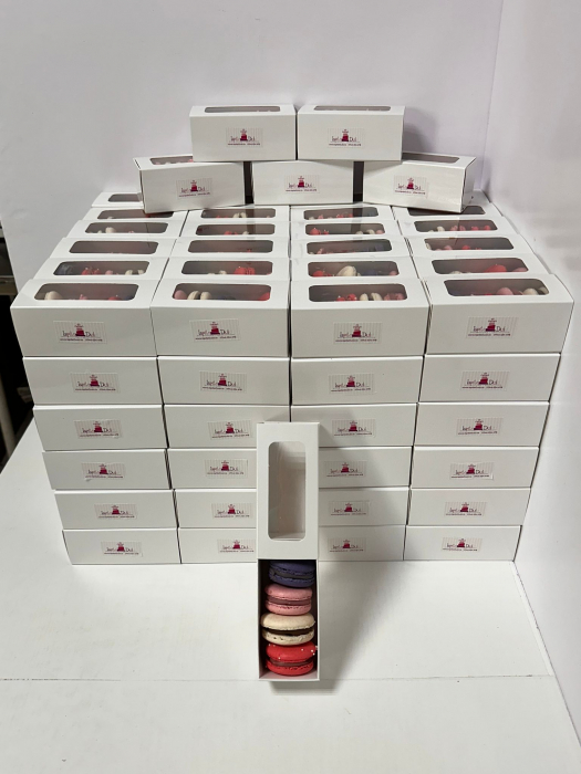 CUTIE 3-4 MACARONS, 11X5X4.5 CM, CU SERTAR, COD MAC1-ALB, SET 5 BUC [10]