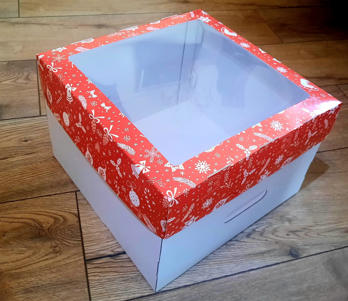Cutie tort 30x30x20- tipar craciun, cu fereastra [2]