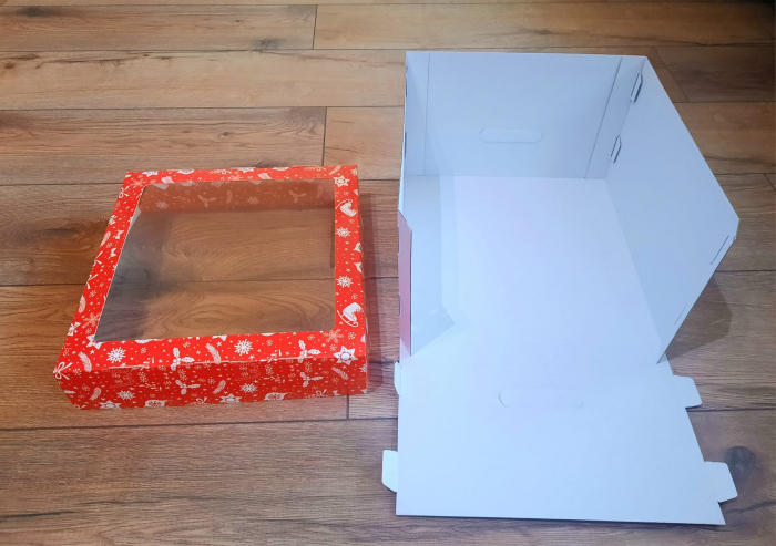 Cutie tort 30x30x20- tipar craciun, cu fereastra [3]