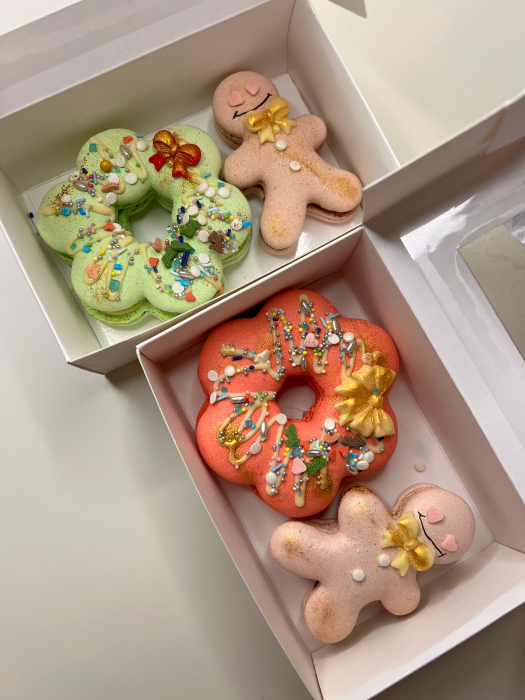 CUTII MINIPRAJITURI SAU MACARONS,15X10X5.5 CM, COD D00- ALB, SET 5 BUC [12]