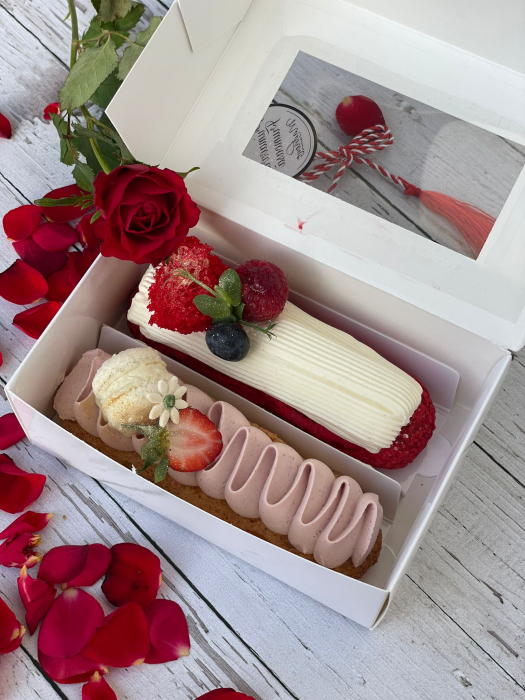 CUTII MINIPRAJITURI SAU MACARONS,15X10X5.5 CM, COD D00- ALB, SET 5 BUC [5]