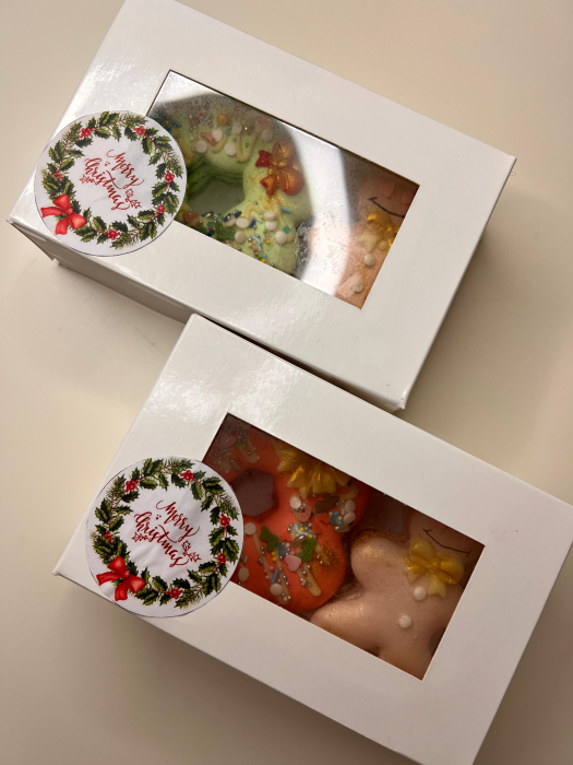 CUTII MINIPRAJITURI SAU MACARONS,15X10X5.5 CM, COD D00- ALB, SET 5 BUC [11]