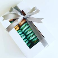 CUTII MINIPRAJITURI SAU MACARONS, 20X13X5.5 CM, COD D1- ALB, SET 5 BUC [6]