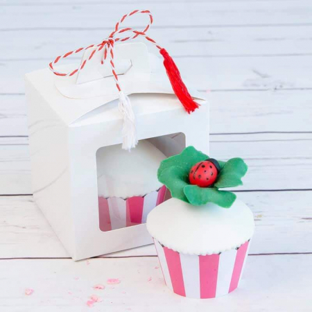 CUTII PENTRU BRIOSE - CUTIE 1 BRIOSA, 8X8X8 CM, B1- ALB, SET 5 BUC