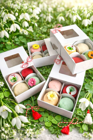 Produse- CUTII DIN CARTON - CUTIE 4 PRALINE, 8X8X4 CM, P4- ALB, SET 5