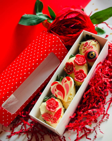 CUTII MICI PENTRU 2-10 MACARONS - MAC3- ROSU CU PUNCTE