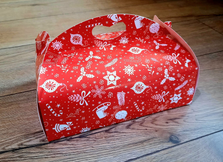 CUTII CU MANER PENTRU PRAJITURI/ TORTURI - Cutie cu maner 175x105x75 CRACIUN
