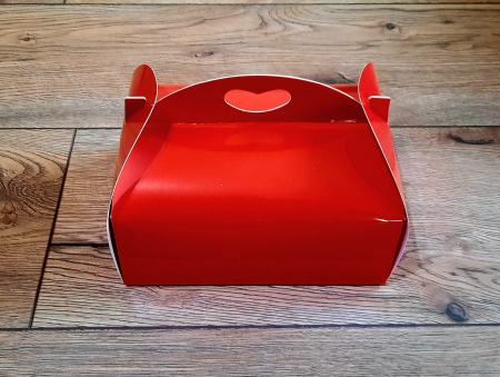 CUTII CU MANER PENTRU PRAJITURI/ TORTURI - Cutie cu maner 175x105x75 rosu