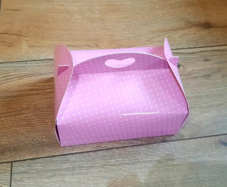 CUTII CU MANER PENTRU PRAJITURI/ TORTURI - Cutie 175x105x75- ROZ
