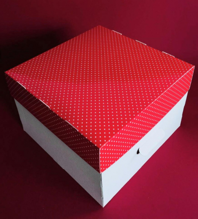 CUTII DE TORT SMART-CAKE BOX - CB6N- ROSU CU PUNCTE