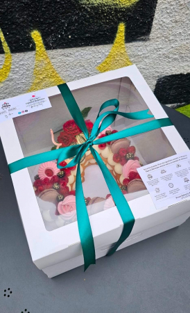 CUTII DE TORT SMART-CAKE BOX - CUTIE TORT 30X30X15 CM, CU FEREASTRA, ALBA, CB0F- ALB, SET 5 BUC