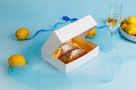 CUTII MINIPRAJITURI, CANNOLI, MACARONS, 20X16X5.5 CM, COD D2- ALB, SET 5 BUC [2]