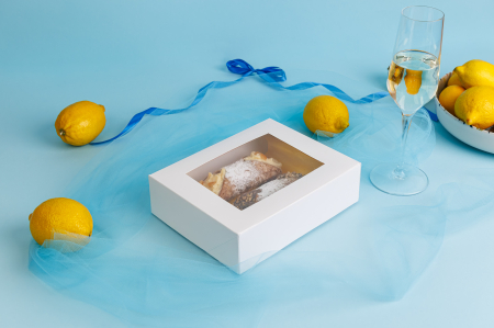 CUTII MINIPRAJITURI, CANNOLI, MACARONS, 20X16X5.5 CM, COD D2- ALB, SET 5 BUC [6]