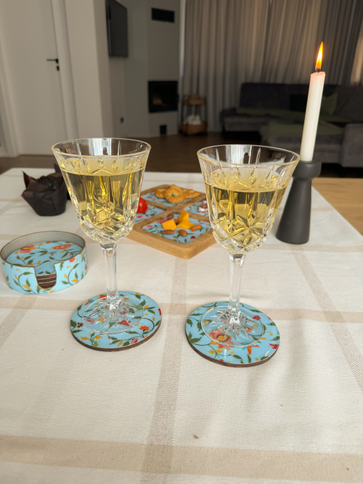 Set Cadou suport servetele si 6 suporturi pahare SpringBlue [11]