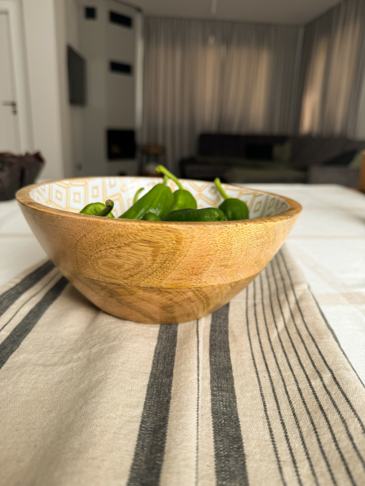 Bol din lemn de mango GeometricGlow [4]