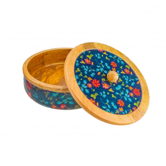 Cadou Craciun Recipient  cu capac  din lemn de mango Midnight [6]