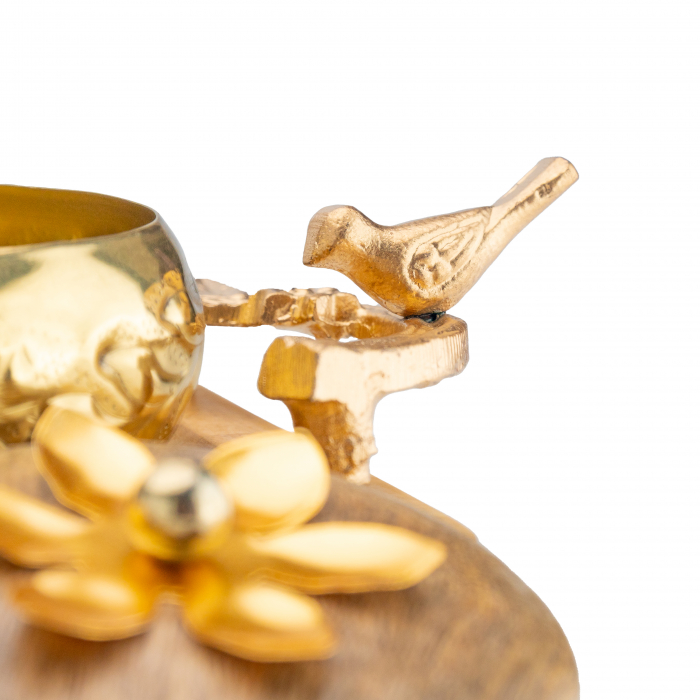 Cadou Craciun Tava din lemn de mango cu doua recipiente din fier si capac din lemn Imperial [8]