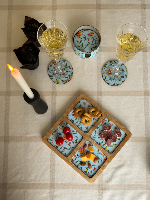 Platou din lemn de mango cu 4 compartimente SpringBlue [5]