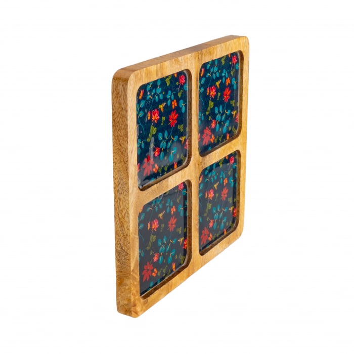 Platou din lemn de mango cu 4 compartimente Midnight [2]