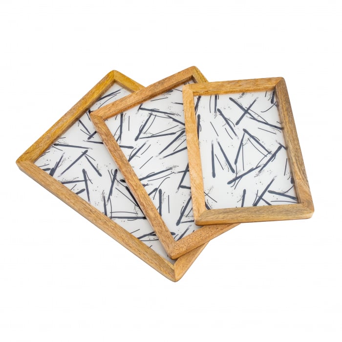 Platou dreptunghiular din lemn de mango Minimalist [3]