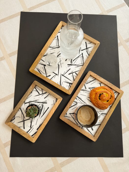 Platou dreptunghiular din lemn de mango Minimalist [5]