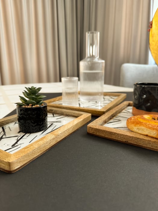 Platou dreptunghiular din lemn de mango Minimalist [4]