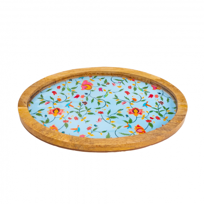 Platou oval din lemn de mango SpringBlue [1]