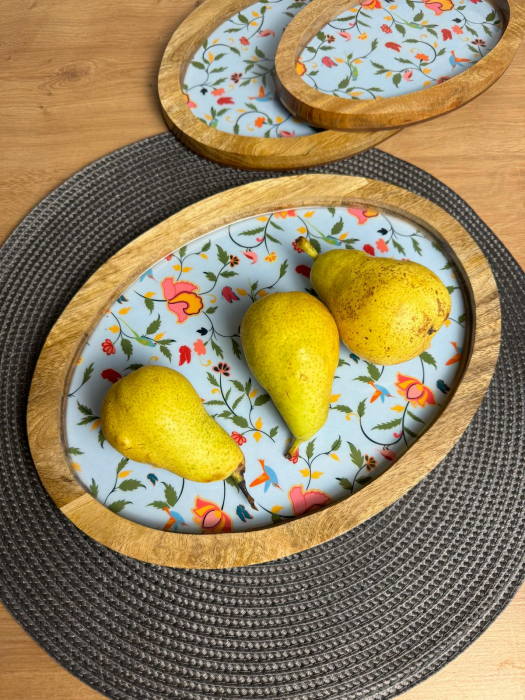 Platou oval din lemn de mango SpringBlue [3]