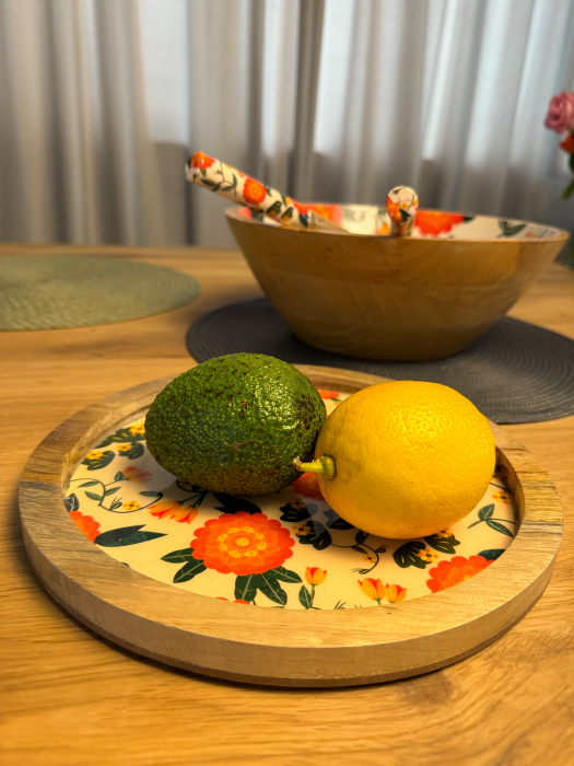 Platou rotund din lemn de mango Joyful [3]