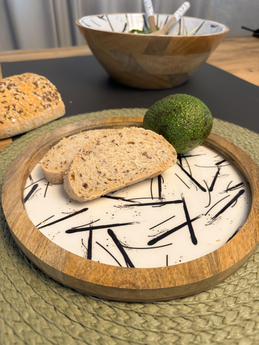 Platou rotund din lemn de mango Minimalist [3]