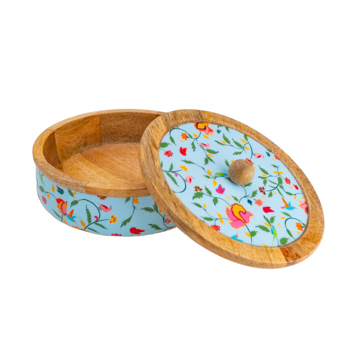 Recipient  cu capac  din lemn de mango SpringBlue [2]