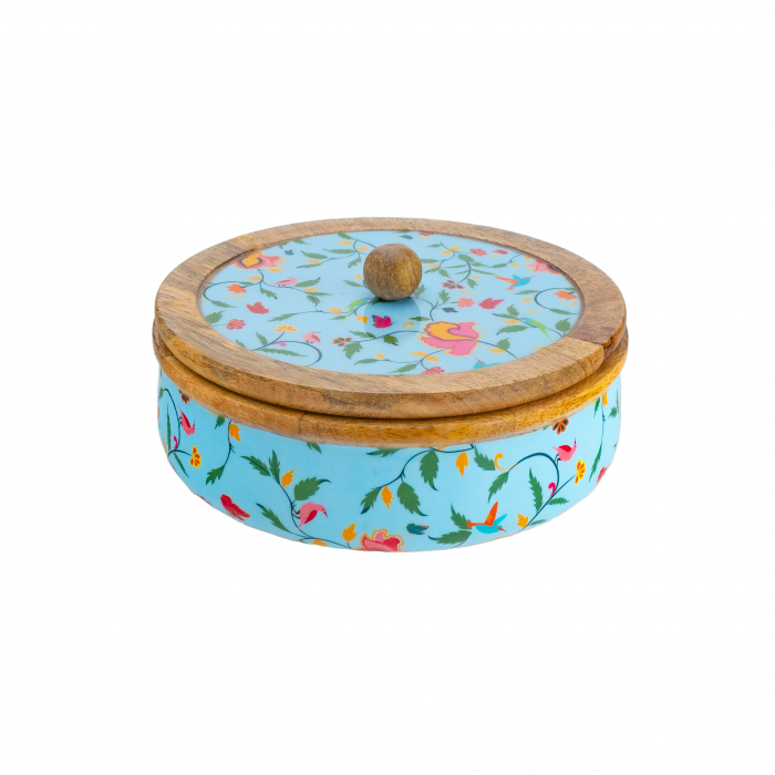 Recipient  cu capac  din lemn de mango SpringBlue [1]