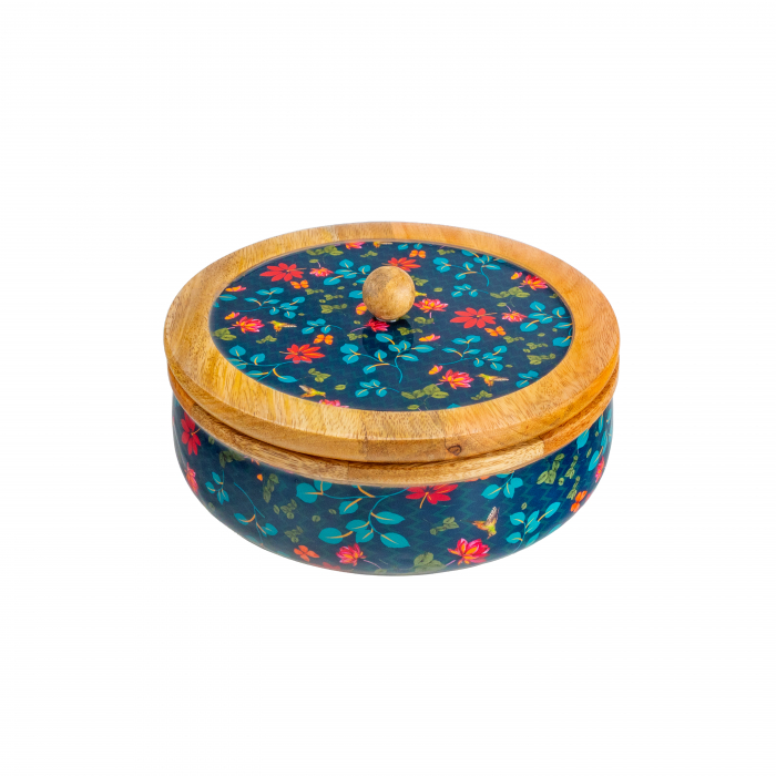 Recipient  cu capac  din lemn de mango Midnight [1]