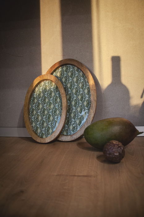 Set 2 Platouri ovale din lemn de mango Emerald [3]