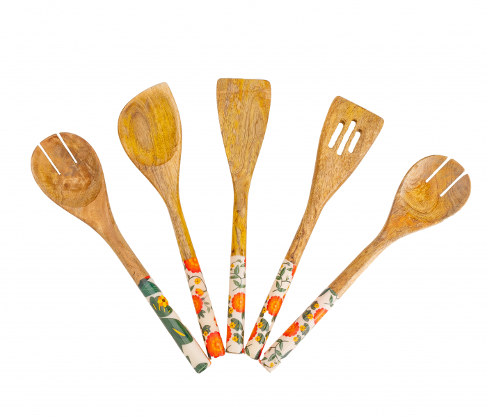 Set 5 ustensile din lemn de mango Joyful [1]