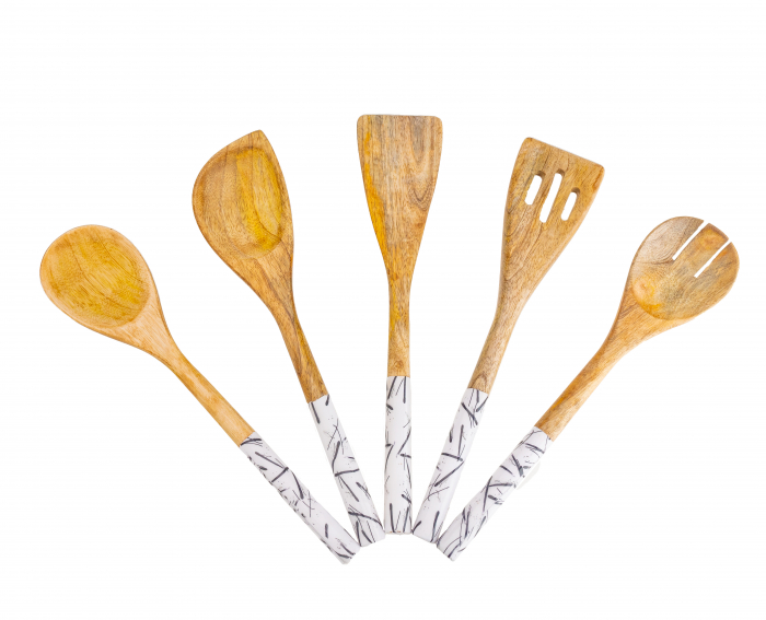 Set 5 ustensile din lemn de mango Minimalist [1]