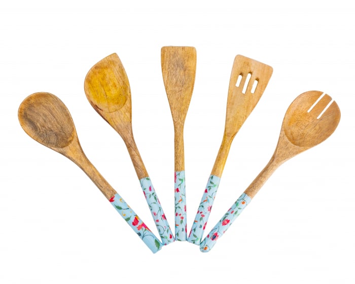 Set 5 ustensile din lemn de mango SpringBlue [1]