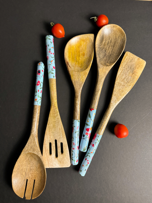 Set 5 ustensile din lemn de mango SpringBlue [3]
