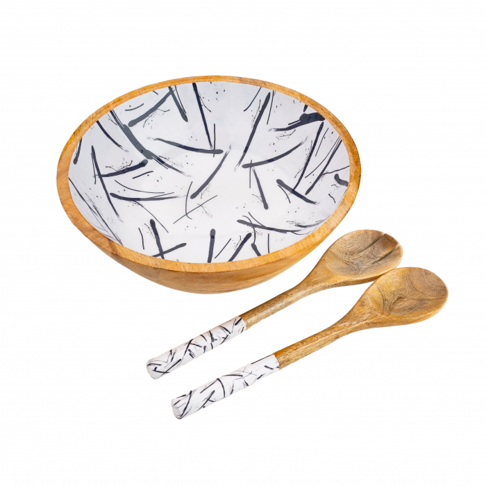 Set bol din lemn de mango pentru salata Minimalist [3]