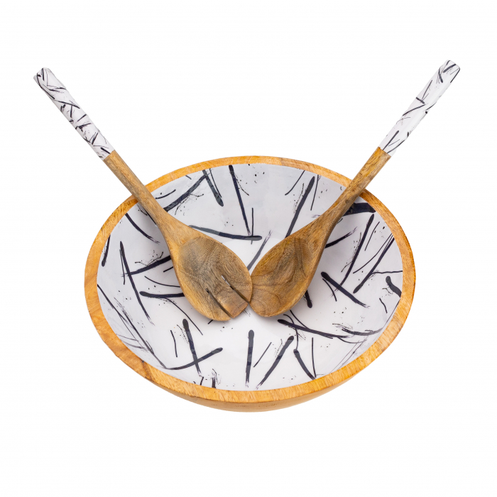 Set bol din lemn de mango pentru salata Minimalist [2]