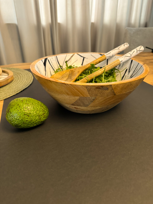 Set bol din lemn de mango pentru salata Minimalist [5]