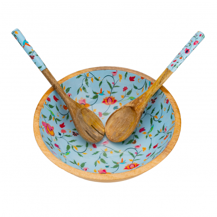 Set bol din lemn de mango pentru salata SpringBlue [2]