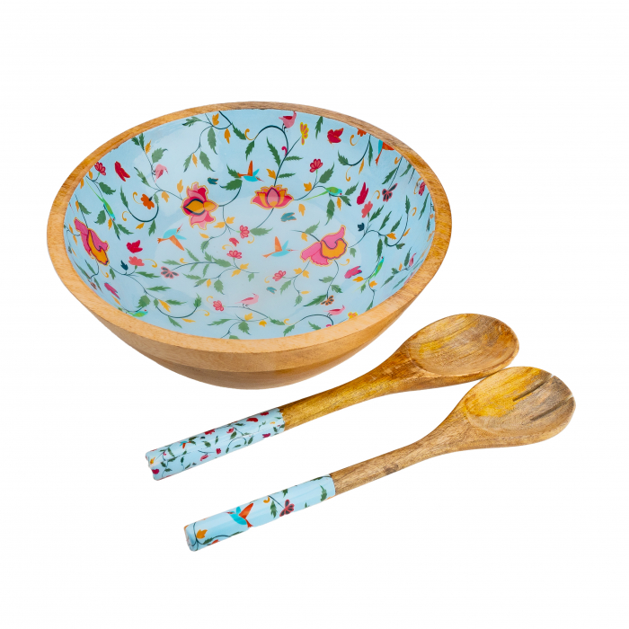 Set bol din lemn de mango pentru salata SpringBlue [3]